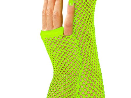 Fingerlose Netzhandschuhe neon-grün 33cm Hot on Sale