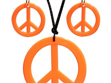 Hippie Peace Schmuckset orange Fashion