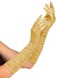 Geraffte Handschuhe in Gold 44cm Discount