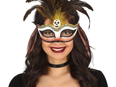 Voodoo Maskenball Maske mit Federn For Cheap