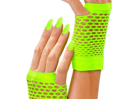 Fingerlose Netzhandschuhe neon-grün on Sale