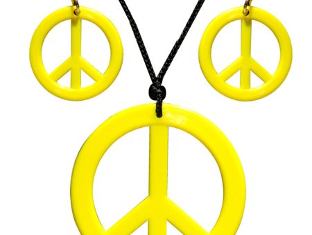 Hippie Peace Schmuckset gelb Online