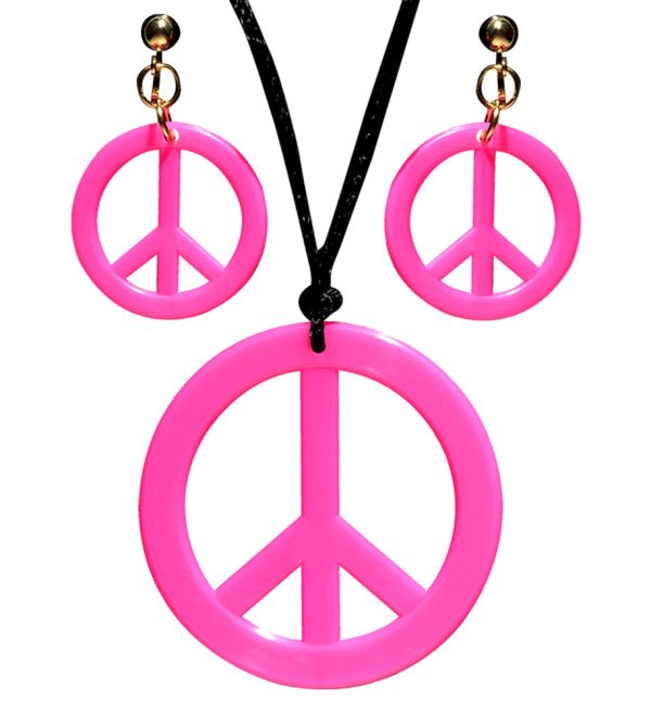 Hippie Peace Schmuckset pink Discount