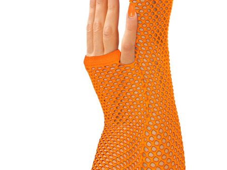 Fingerlose Netzhandschuhe neon-orange 33cm Hot on Sale