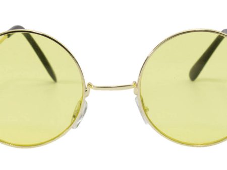 Gelbe Retro Hippie Brille Fashion