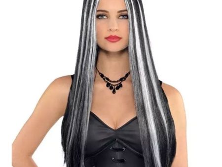 Gothic Langhaar Perücke schwarz-grau Discount