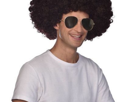 Coole Afro Perücke in Braun For Cheap