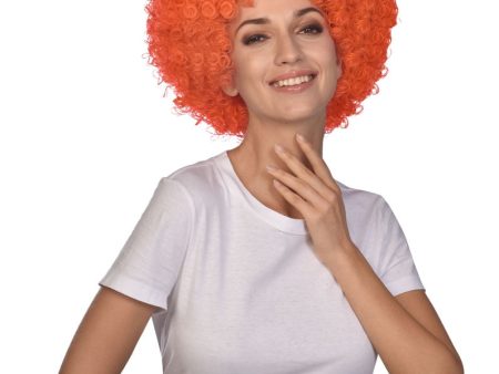 Coole Afro Perücke in Orange on Sale