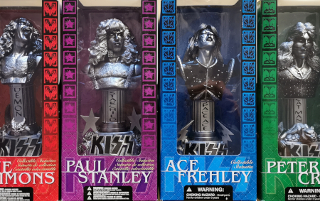 KISS: GENE PETER PAUL ACE (SILVER STATUE - MCFARLANE-BUST-SET OF 4 For Sale